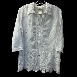iCe Vintage/Woman’s/ Eyelet Lace Tunic Top/ STUNNING /Size L